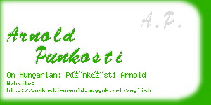 arnold punkosti business card